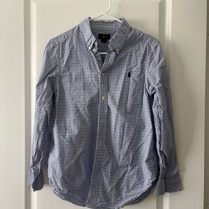 Ralph Lauren Blue and White Checkered Shirt